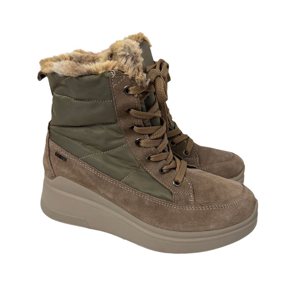 IGI & Co Boots Womens Size 6.5 Wedge Brown GoreTex Waterproof Faux Fur Lined 37